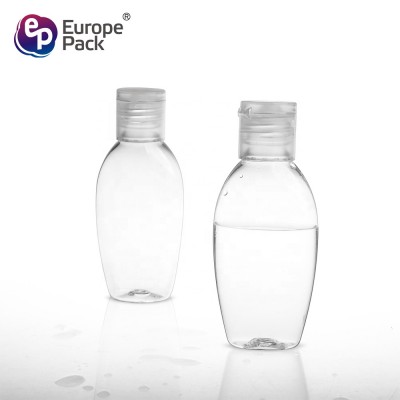 Clear Empty PET plastic bottle manufacturers 50ml mini plastic bottles with flip top cap