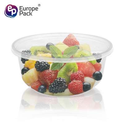 Disposable Clear Bento Food Noodles Container PP Plastic Microwave Safe Take Away Soup Bowsl With Lids