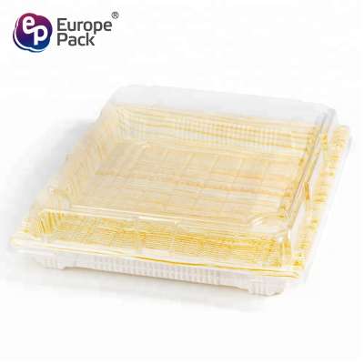 Newest design 10 inch square shape takeaway disposable patisserie packaging