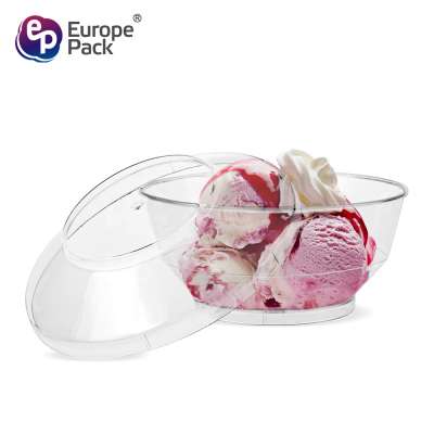 New arrival 120ml food grade transparent disposable plastic food smoothie salad bowl with lids