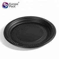 Europe-Pack eco friendly cornstarch biodegradable round black 10 inch fast food plates