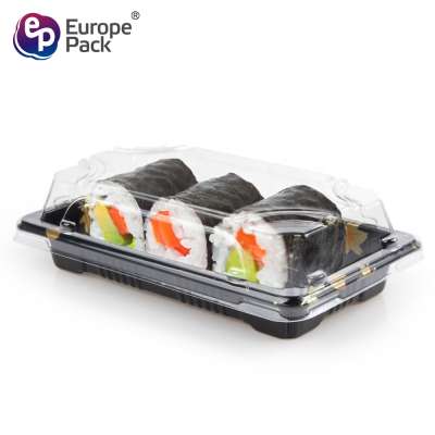 Best selling one time ps plastic square plate sushi tray with lid